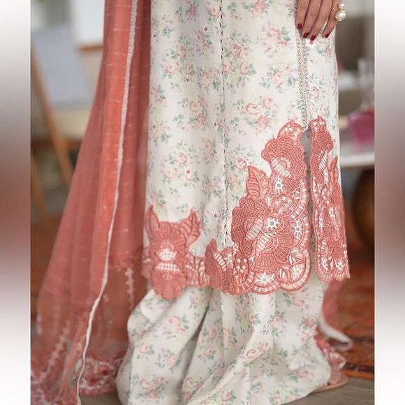 ZAIB PAKISTANI DESIGNER DRESS 3 PIECE STITCHED WITH LONG SLEEVES - Picture 5 of 12